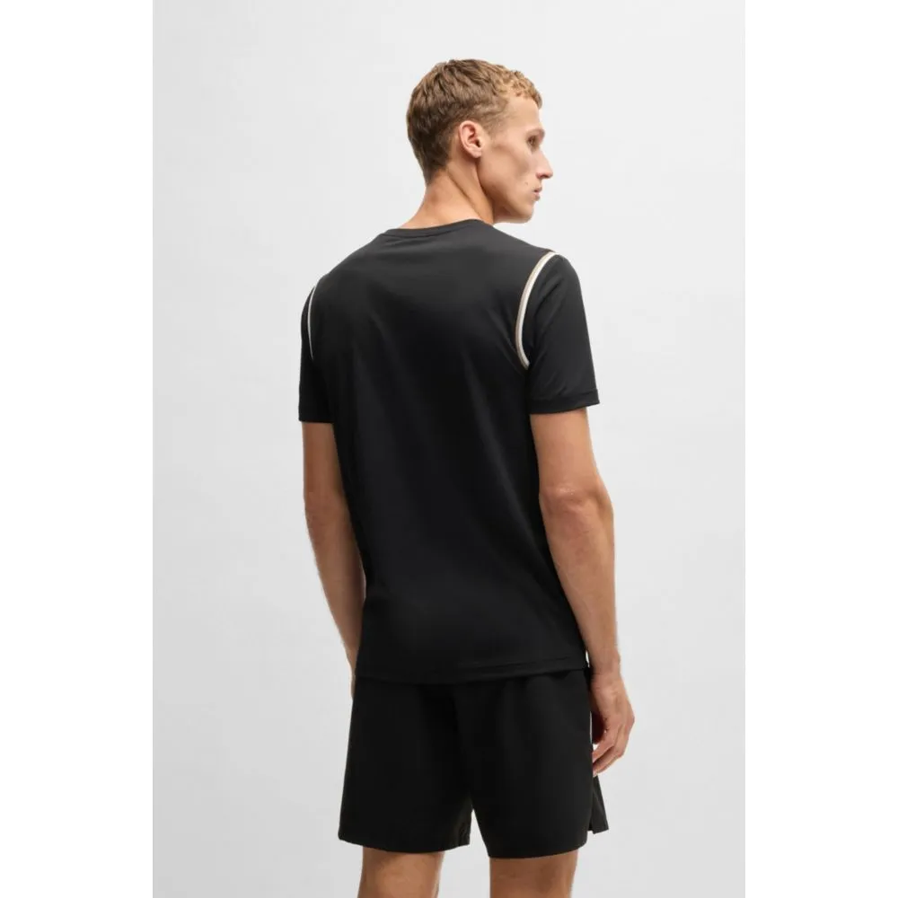 Active waffle-structure T-shirt with signature stripes