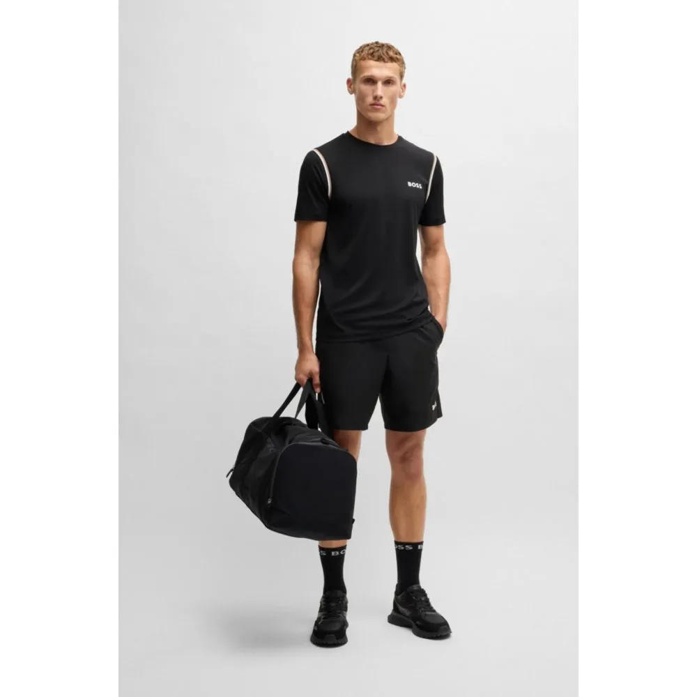 Active waffle-structure T-shirt with signature stripes