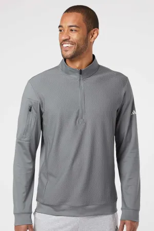 Adidas Mens Performance UPF 50  1/4 Zip Sweatshirt w/ Pocket - Grey