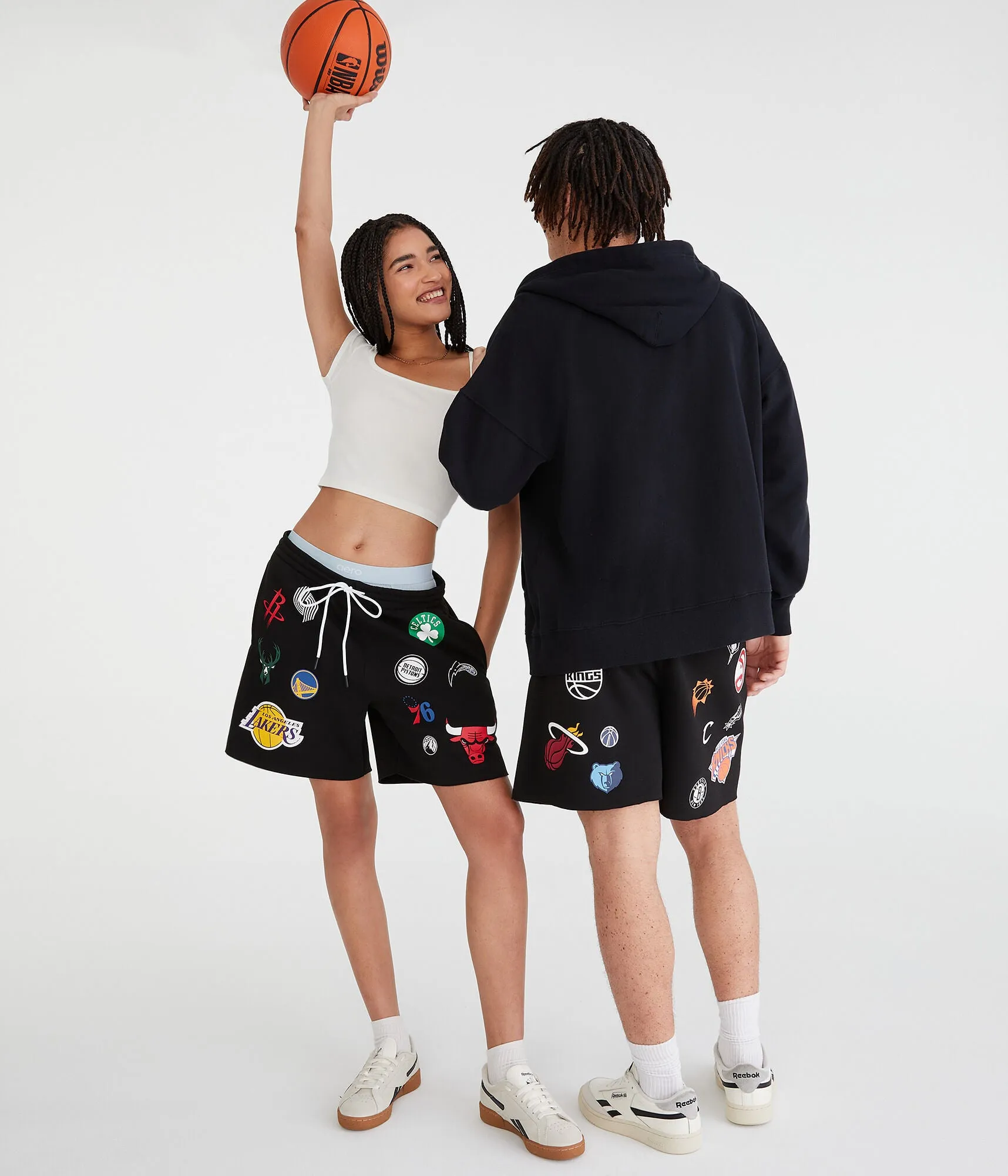 Aeropostale Nba Team Logos Fleece Shorts 6"