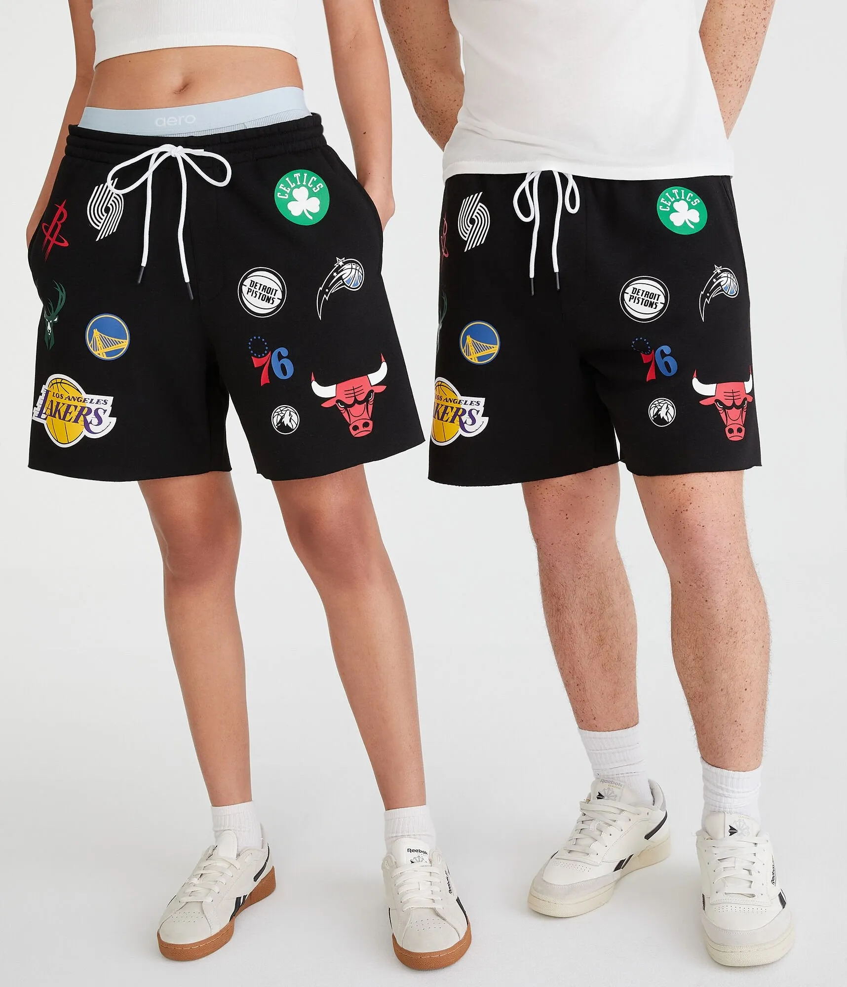 Aeropostale Nba Team Logos Fleece Shorts 6"