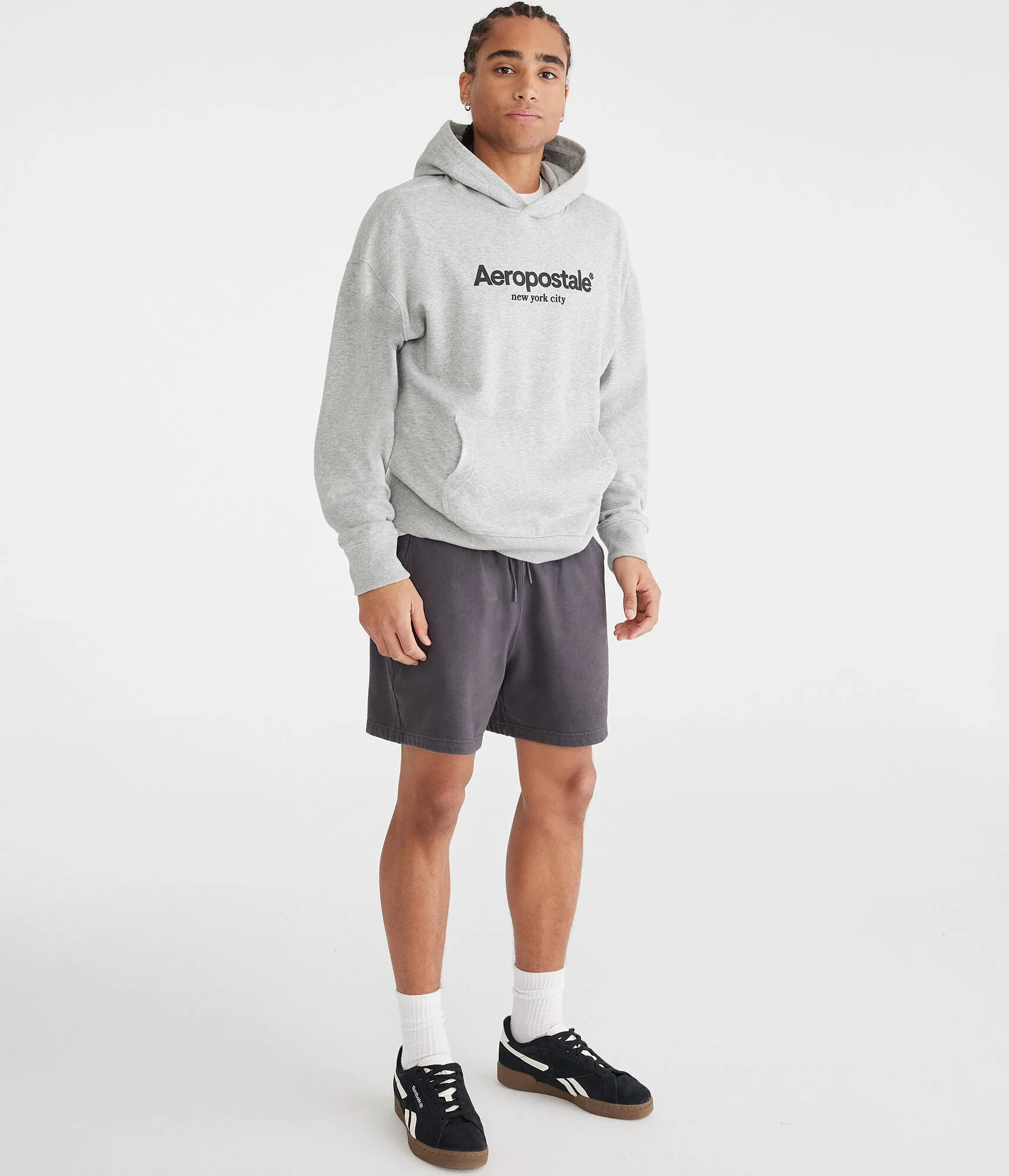 Aeropostale Solid Fleece Shorts 5.5"