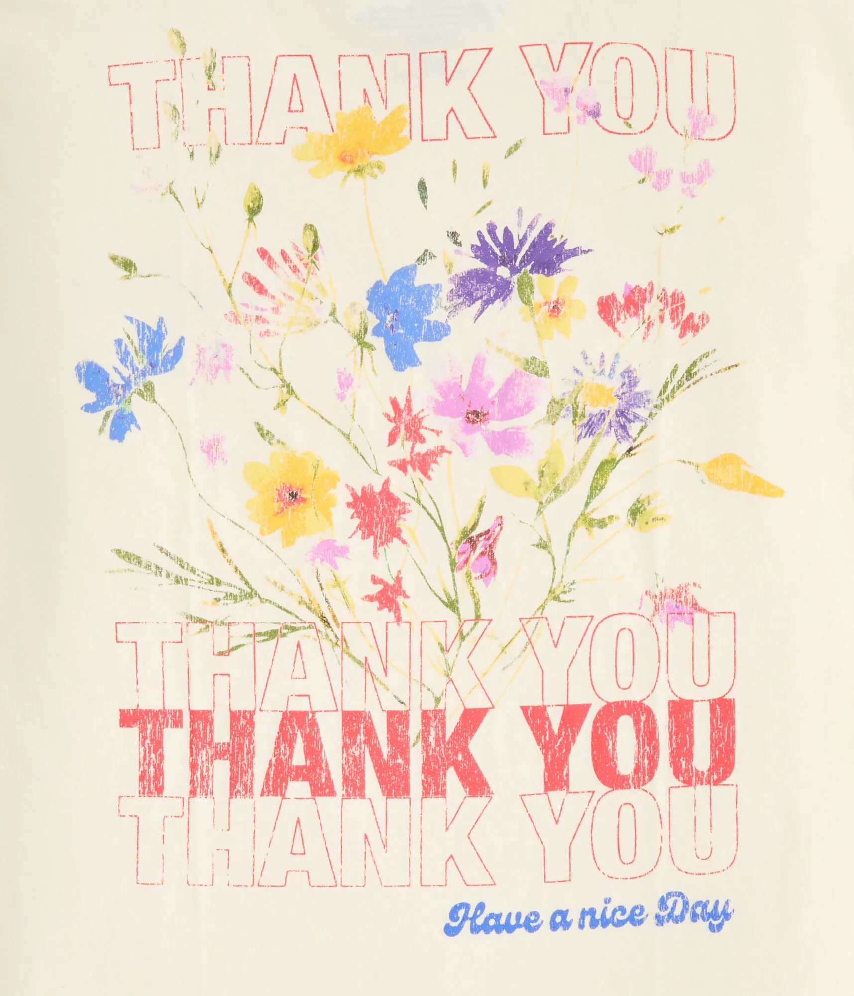 Aeropostale Thank You Floral Graphic Tee