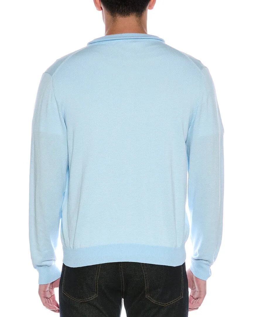 Alashan Birdseye Cashmere-Blend 1/4-Zip Mock Sweater