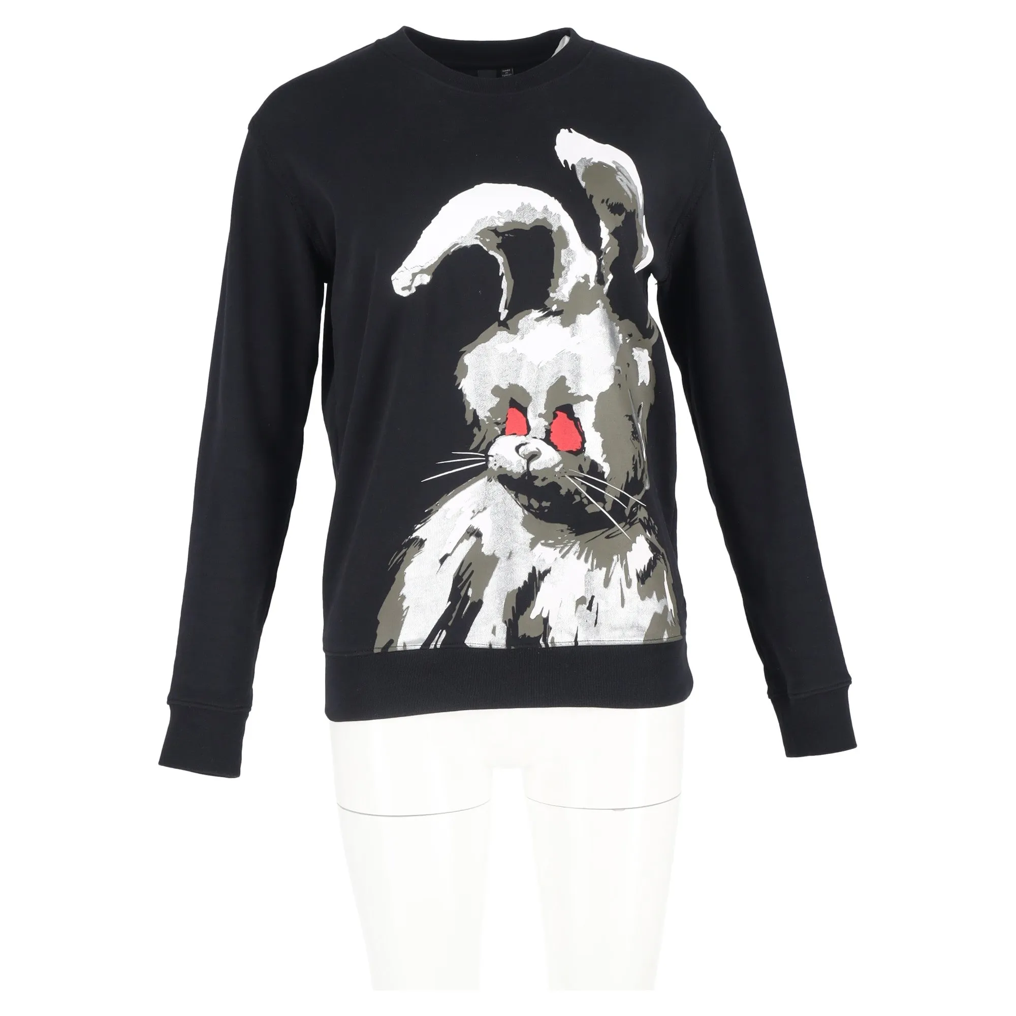 Alexander Mcqueen Evil Bunny Sweater in Black Cotton