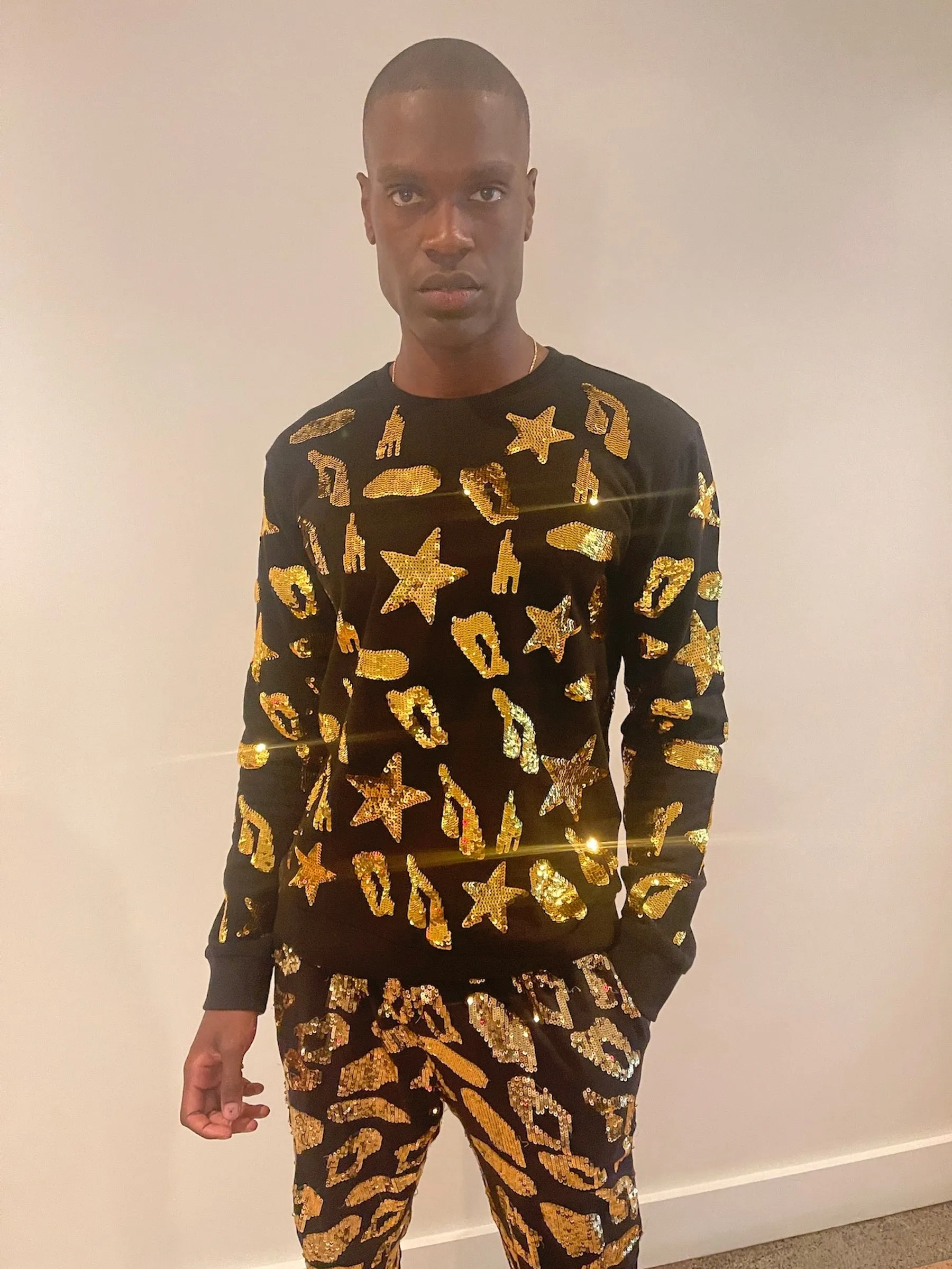 Any Old Iron Mens Leopard Star Spot Sweatshirt