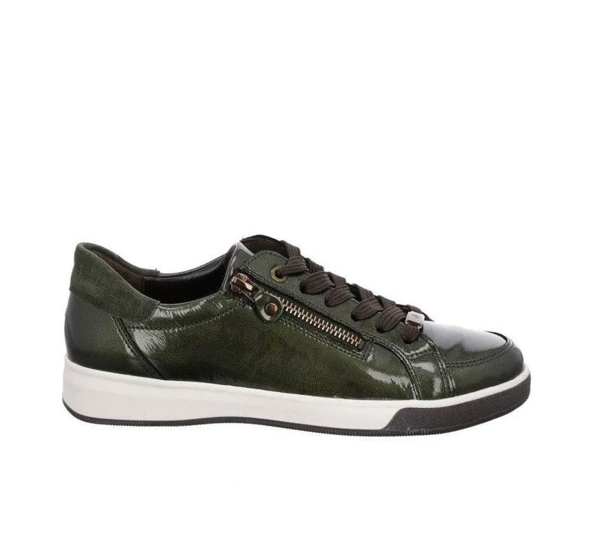 Ara Rom Patent Green Trainer