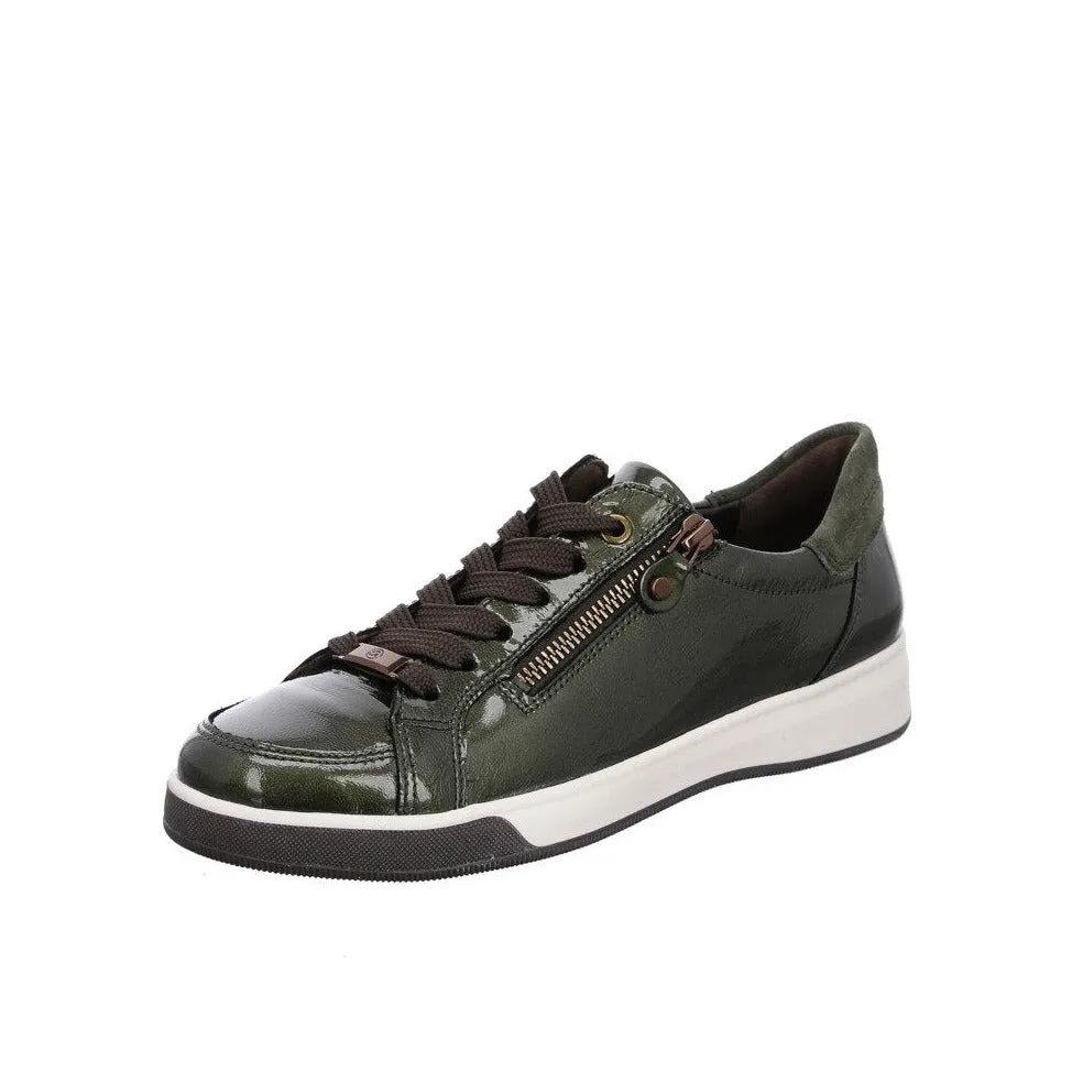 Ara Rom Patent Green Trainer
