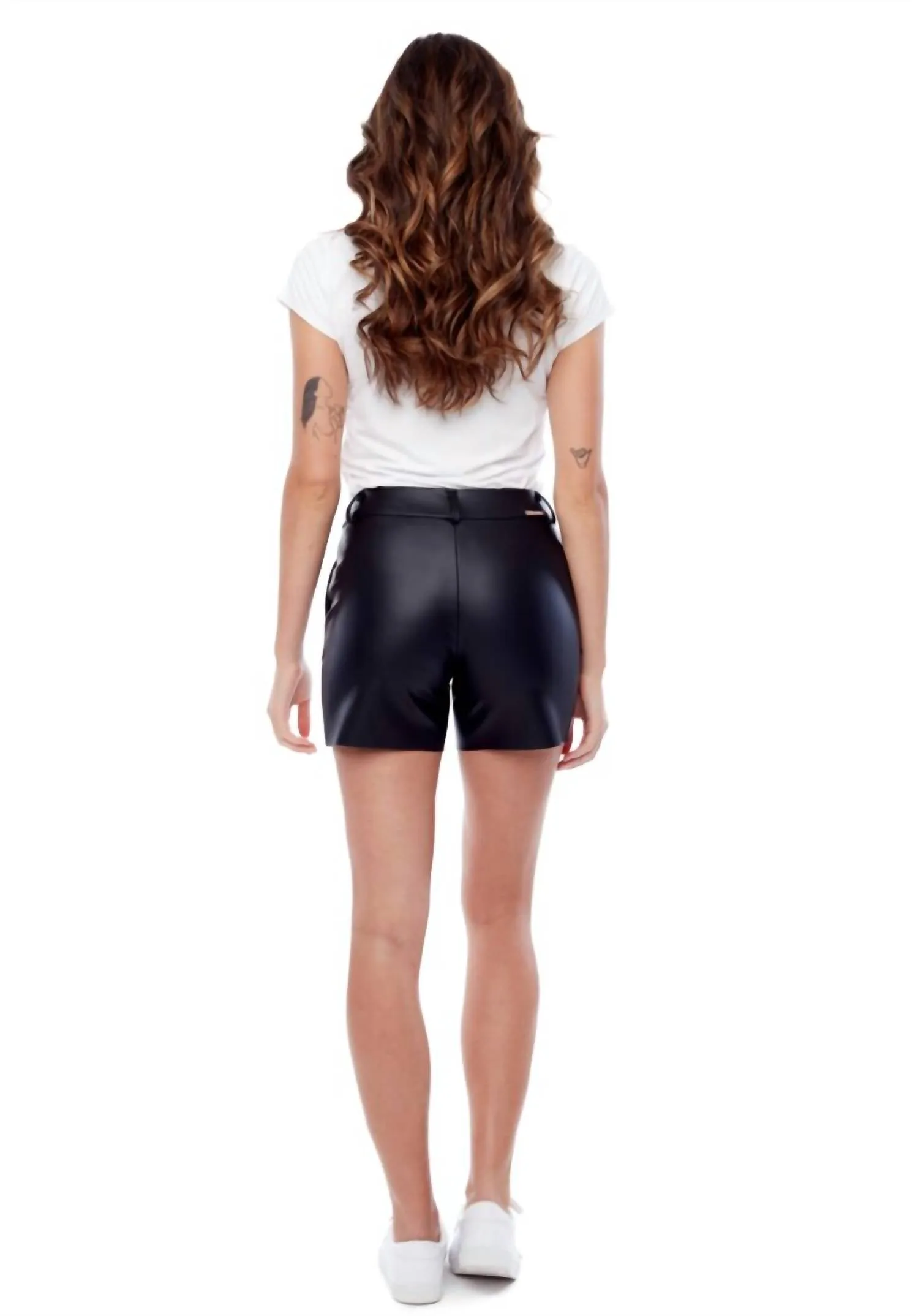 Avery Vegan Pleather Short In Black