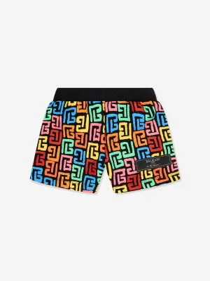 Balmain Baby Boys Mongram Shorts in Multicolour