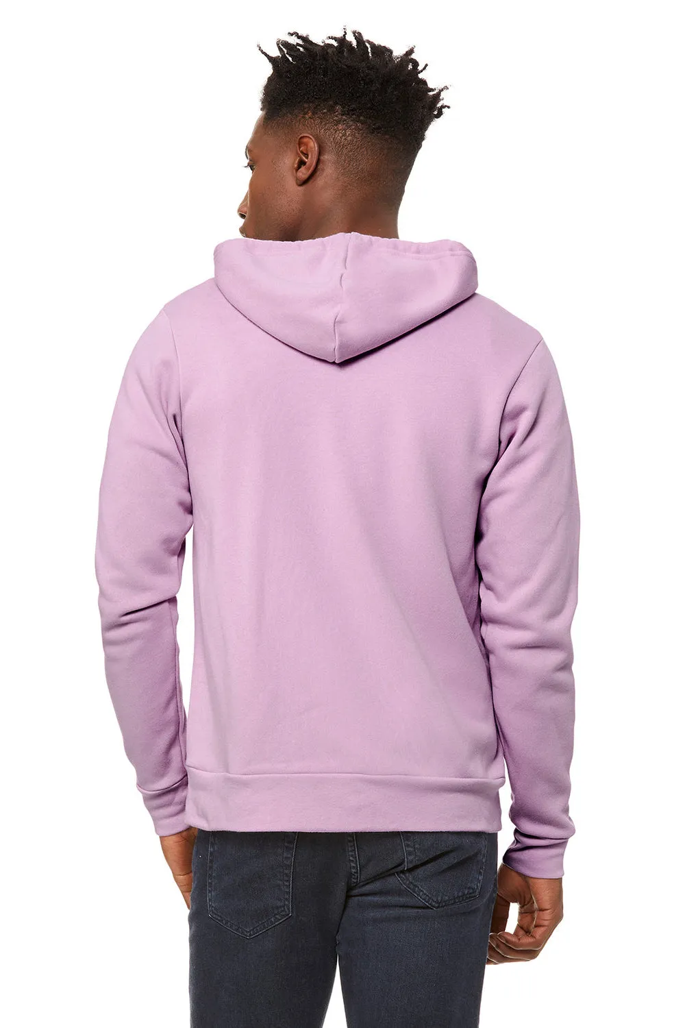 Bella   Canvas Mens Fleece Full Zip Hooded Sweatshirt Hoodie w/ Pockets - Lilac