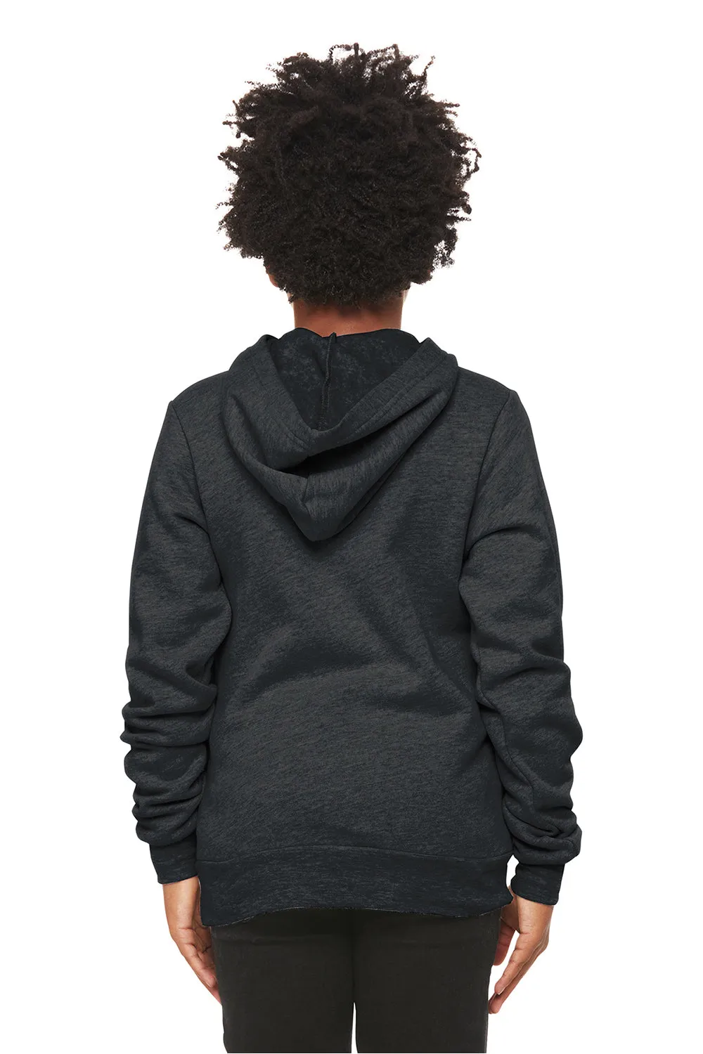 Bella   Canvas Youth Sponge Fleece Hooded Sweatshirt Hoodie w/ Pouch Pocket - Heather Dark Grey