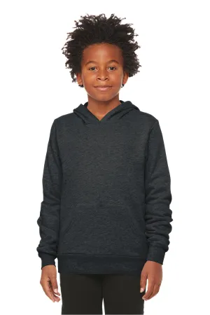 Bella   Canvas Youth Sponge Fleece Hooded Sweatshirt Hoodie w/ Pouch Pocket - Heather Dark Grey