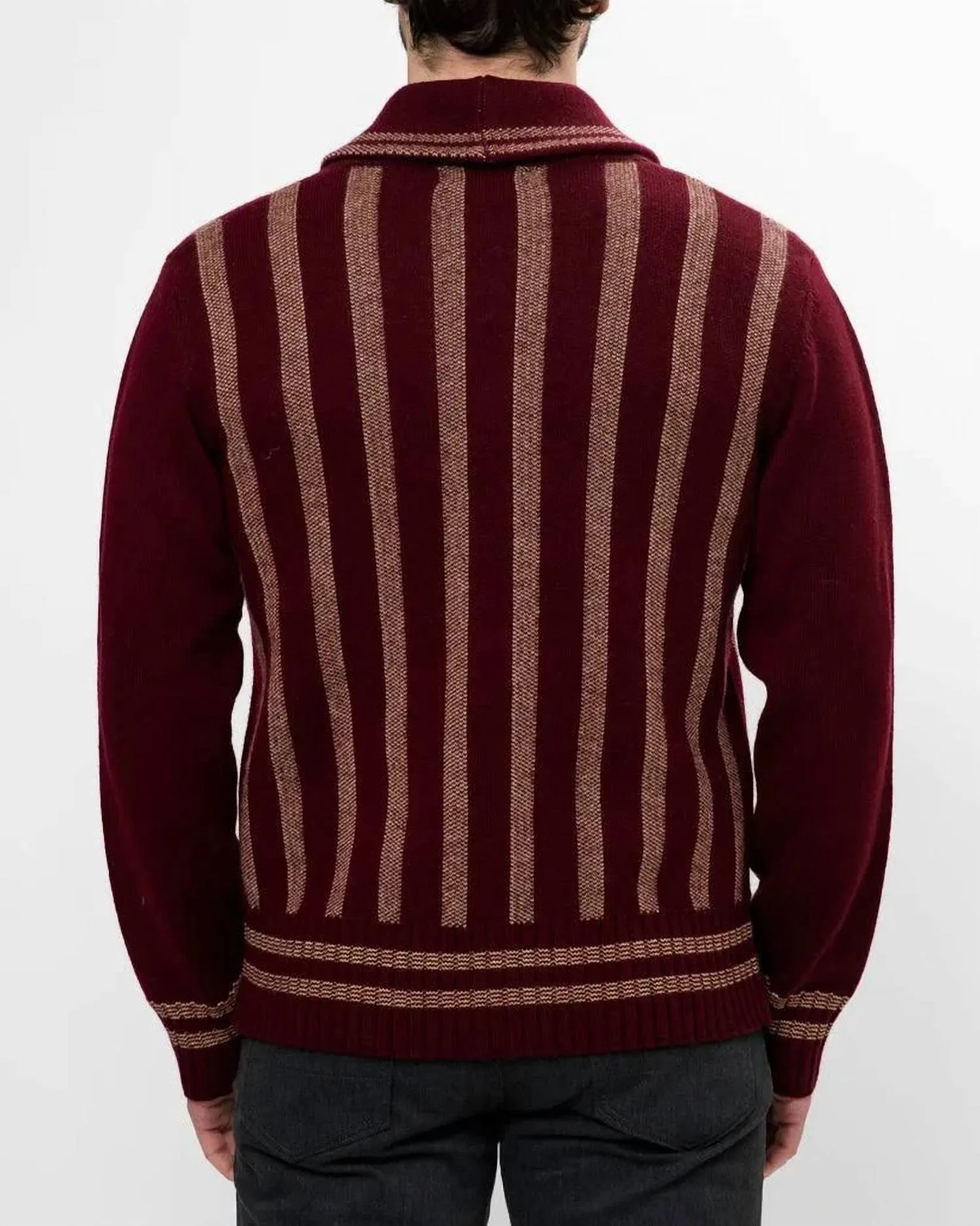 Bonney Cardigan In Burgundy/cream