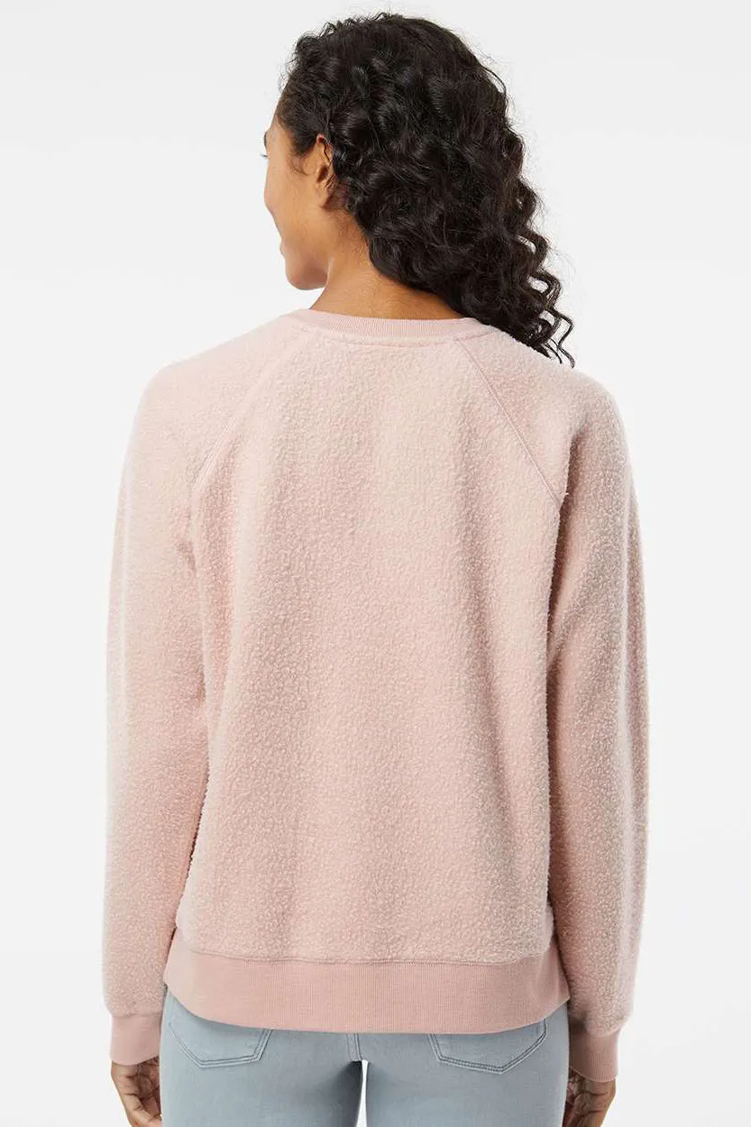 Boxercraft Womens Fleece Out Crewneck Sweatshirt - Blush Pink - Closeout