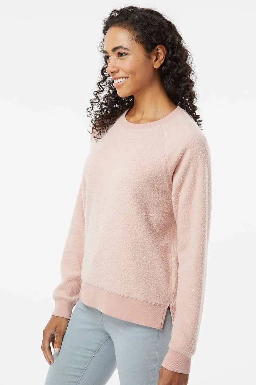 Boxercraft Womens Fleece Out Crewneck Sweatshirt - Blush Pink - Closeout