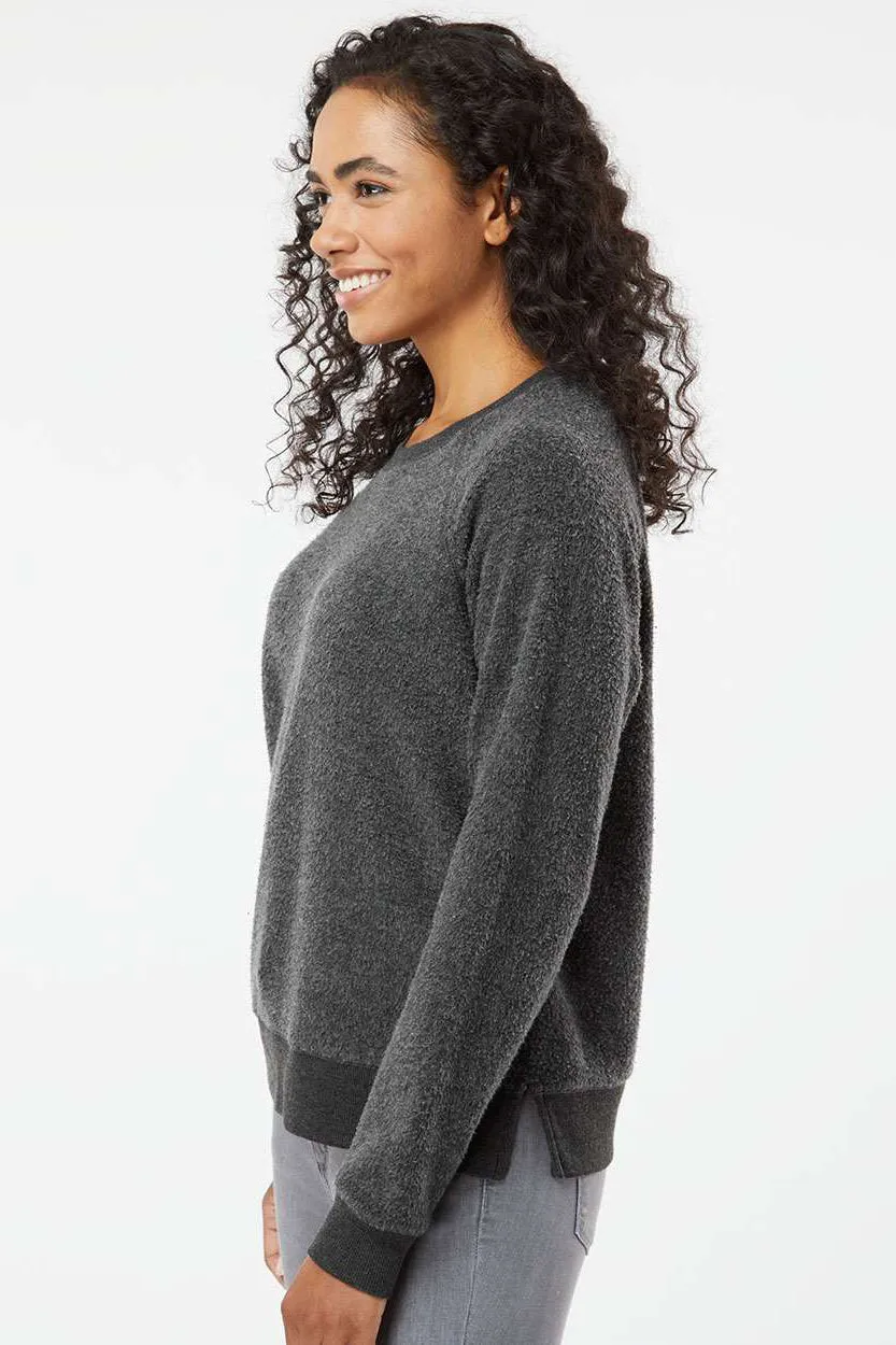 Boxercraft Womens Fleece Out Crewneck Sweatshirt - Charcoal Grey - Closeout