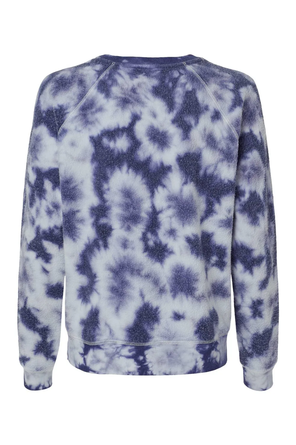 Boxercraft Womens Fleece Out Crewneck Sweatshirt - Navy Blue Tie-Dye - Closeout