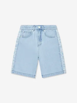 Boys Logo Denim Shorts in Blue