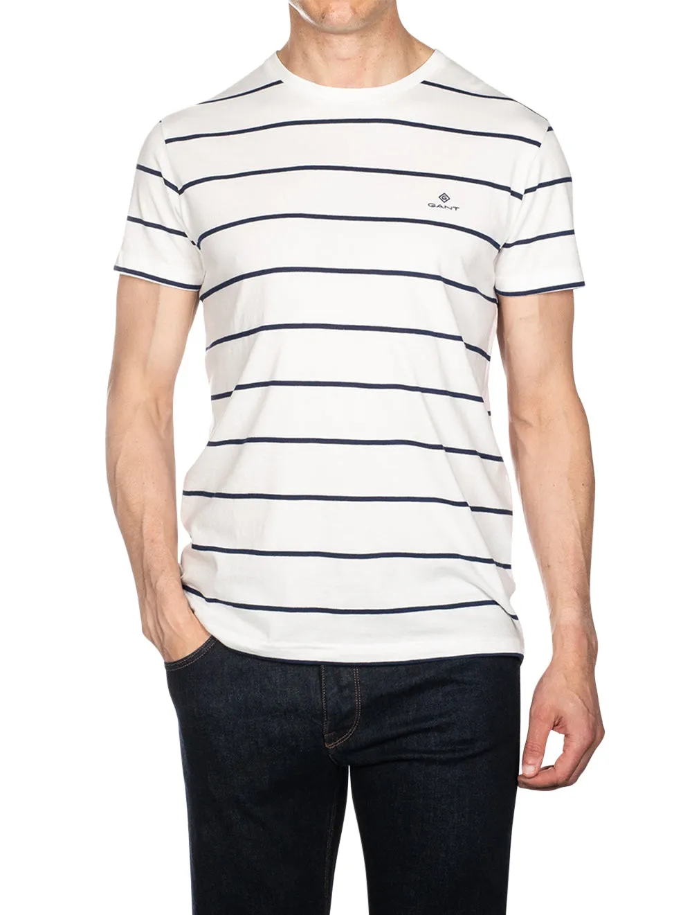 Br Stripe Short Sleeve T Shirt Eggshell