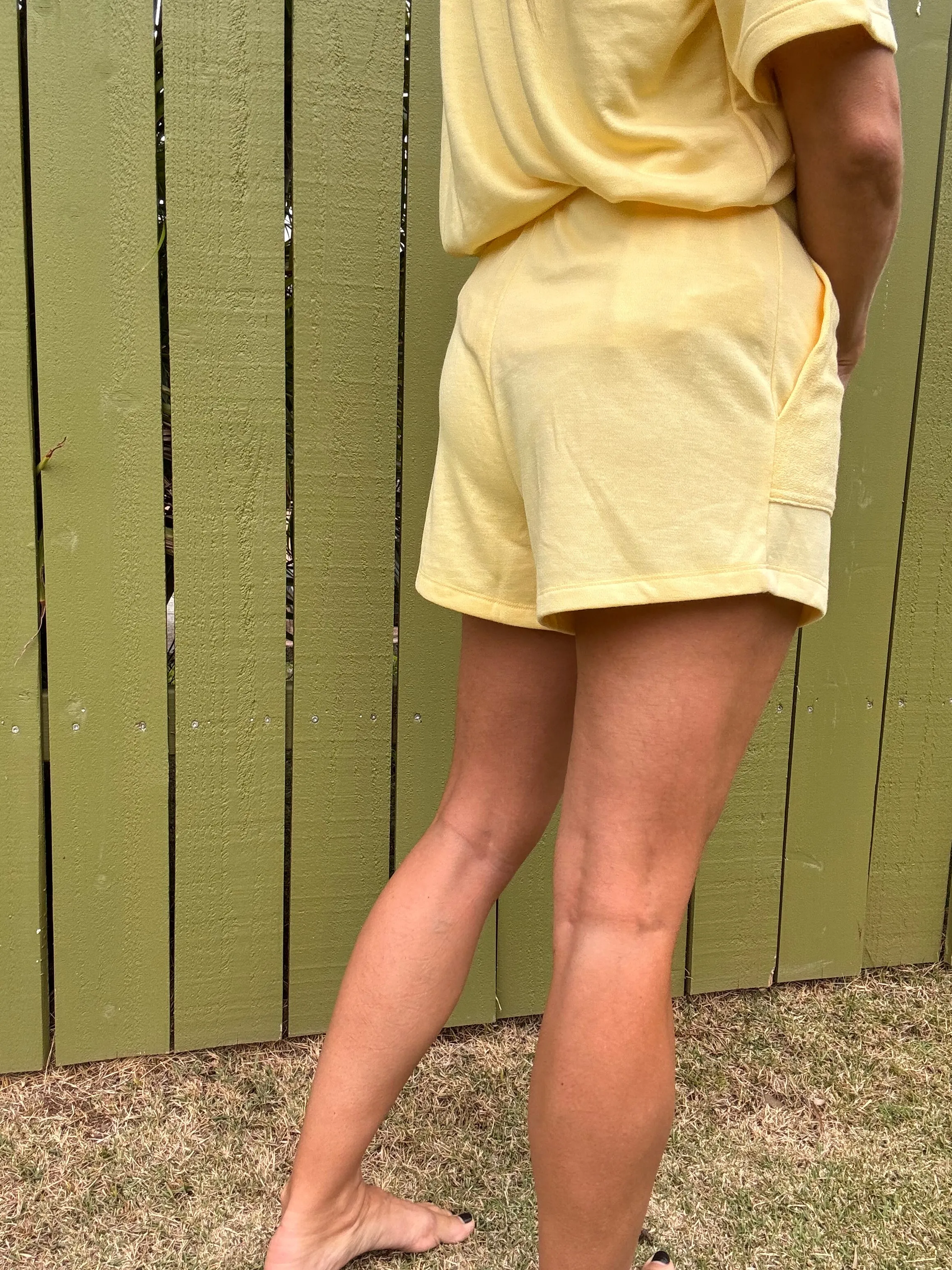 Bright Day Drawstring Shorts - Creamy Yellow