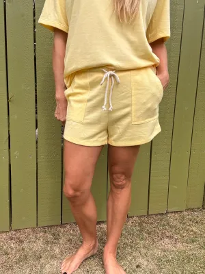 Bright Day Drawstring Shorts - Creamy Yellow