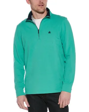 Brooks Brothers Sueded Jersey Open Hem 1/2-Zip Pullover