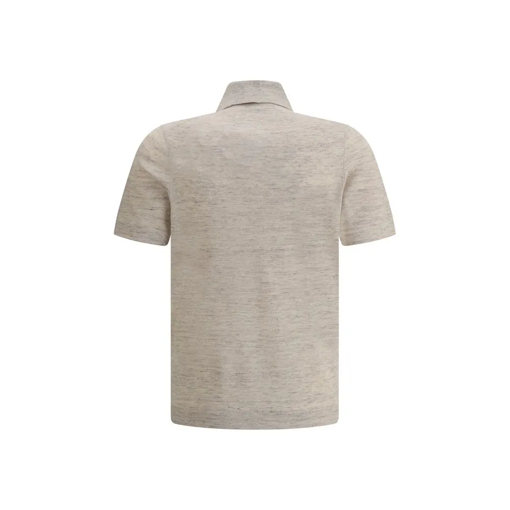 Brunello Cucinelli Linen Polo Men's Shirt