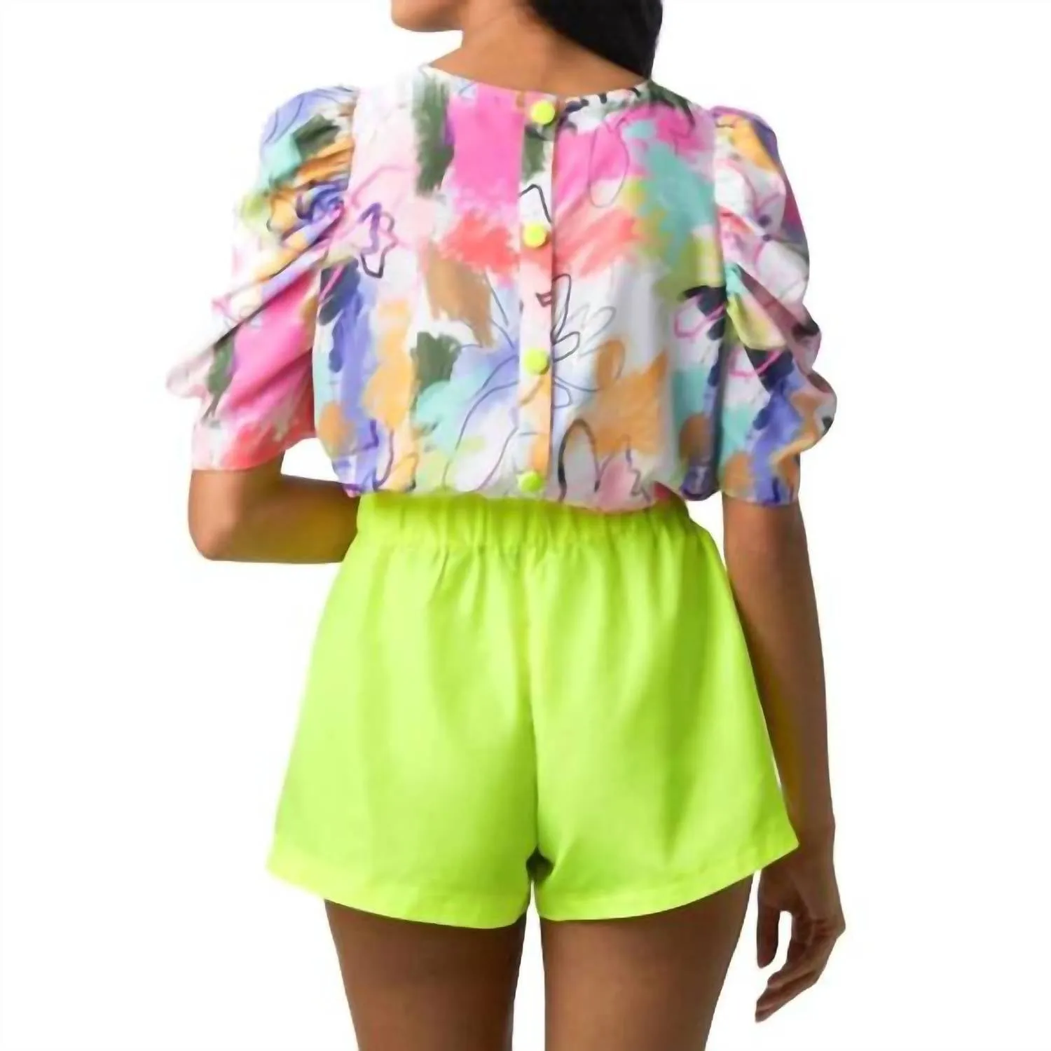 Calan Short In Electric Lime