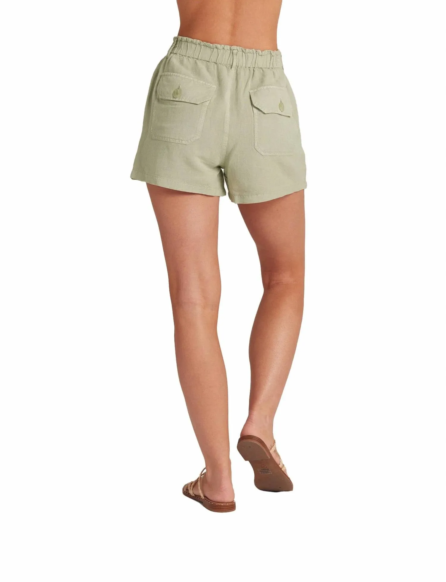 Callie Ruffle Short In Muted Army