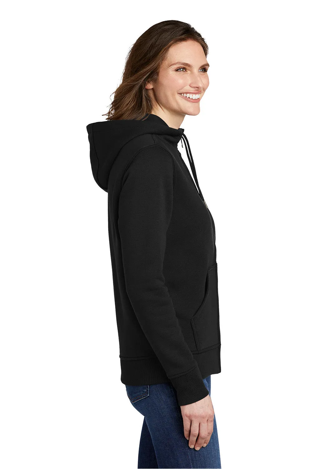 Carhartt Womens Clarksburg Full Zip Hooded Sweatshirt Hoodie w/ Pockets - Black