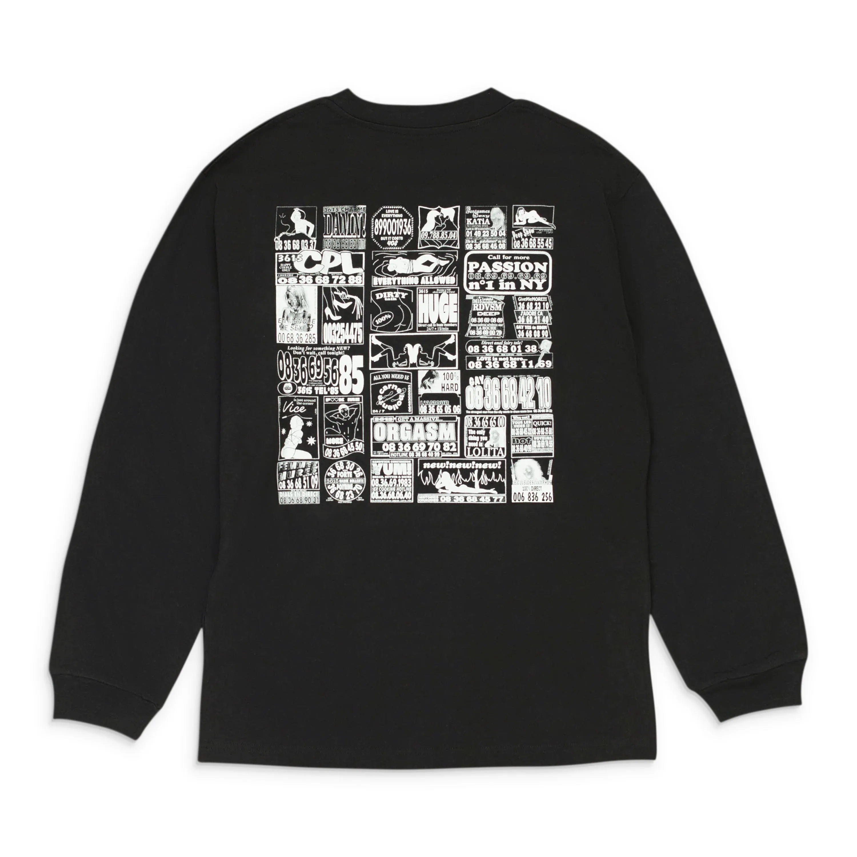 CARNE BOLLENTE 3615 CARNE BLACK LONG SLEEVE T-SHIRT