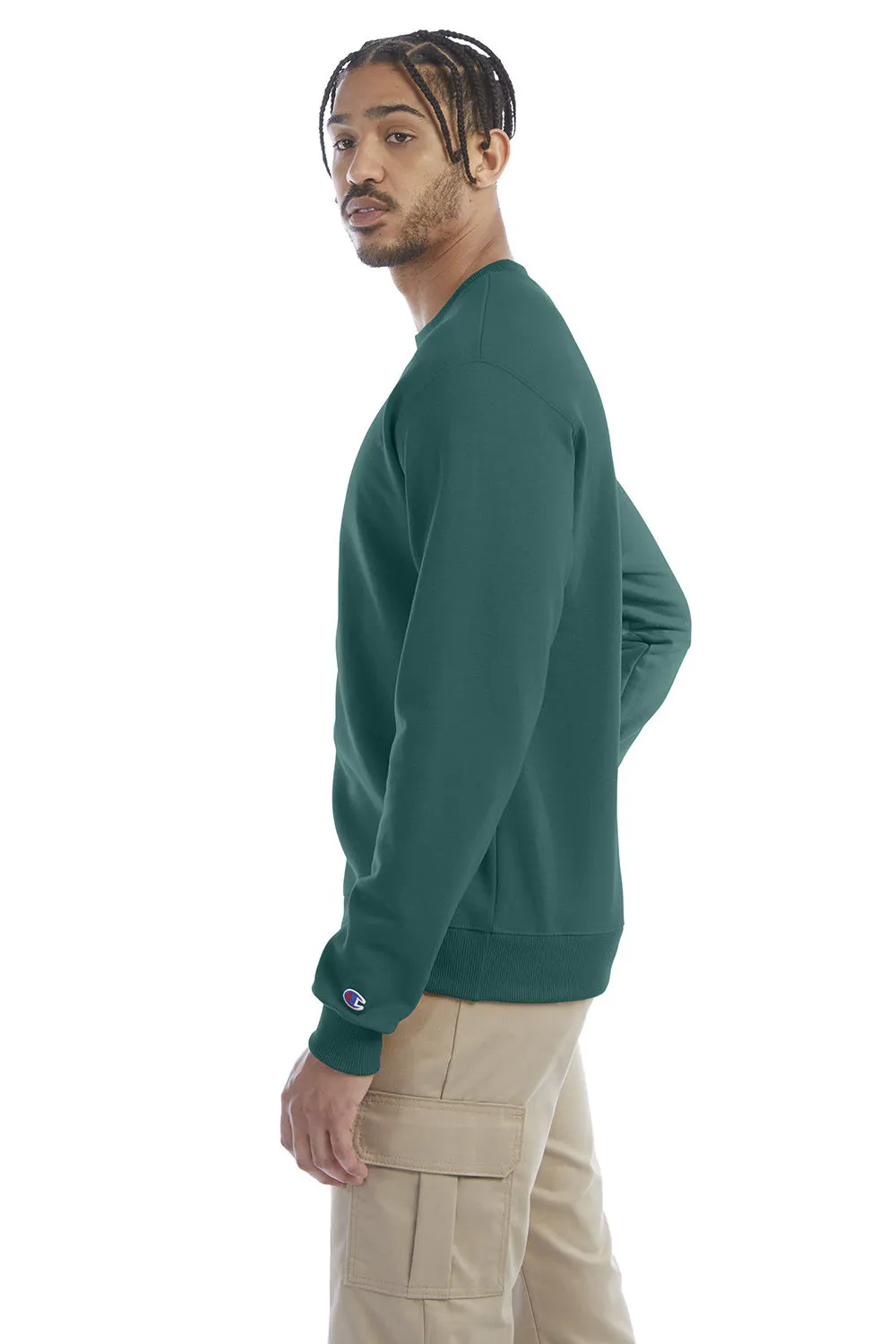 Champion Mens Double Dry Eco Moisture Wicking Fleece Crewneck Sweatshirt - Emerald Green