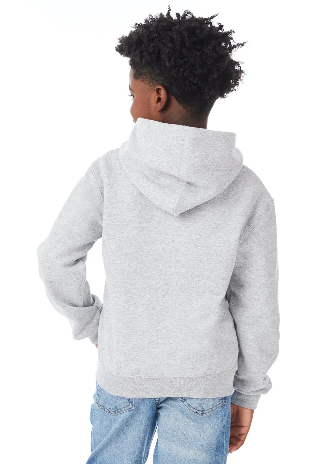 Champion Youth Double Dry Eco Moisture Wicking Fleece Hooded Sweatshirt Hoodie w/ Pouch Pocket - Light Steel Grey