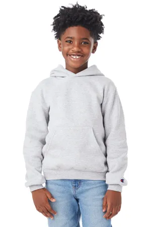 Champion Youth Double Dry Eco Moisture Wicking Fleece Hooded Sweatshirt Hoodie w/ Pouch Pocket - Light Steel Grey
