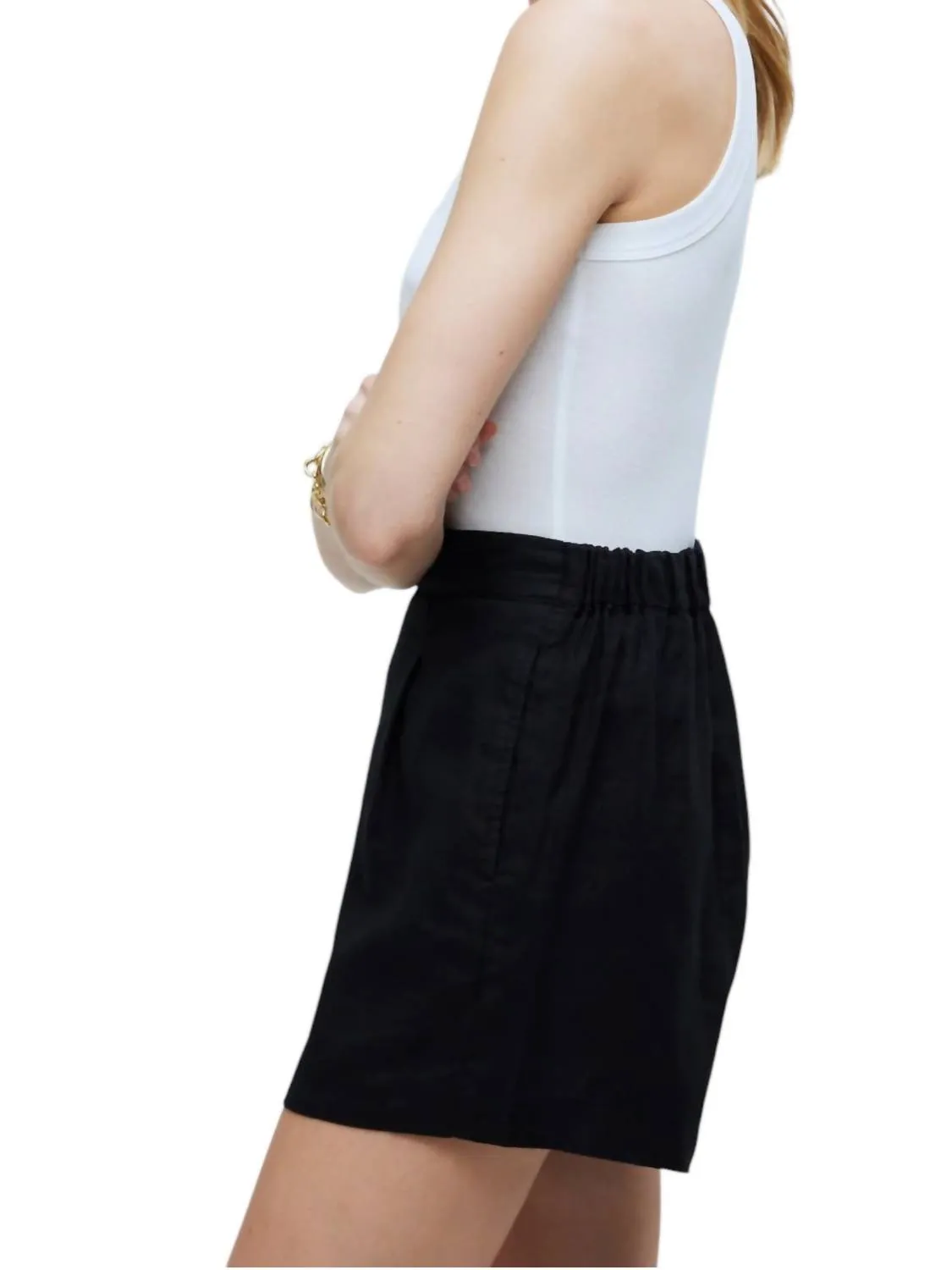 Clean Pull On Shorts In Black