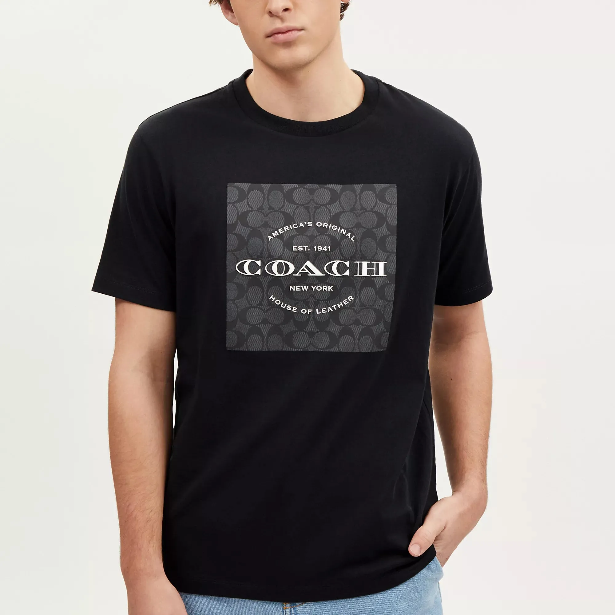 Coach Outlet Signature Square T Shirt In Organic Cotton