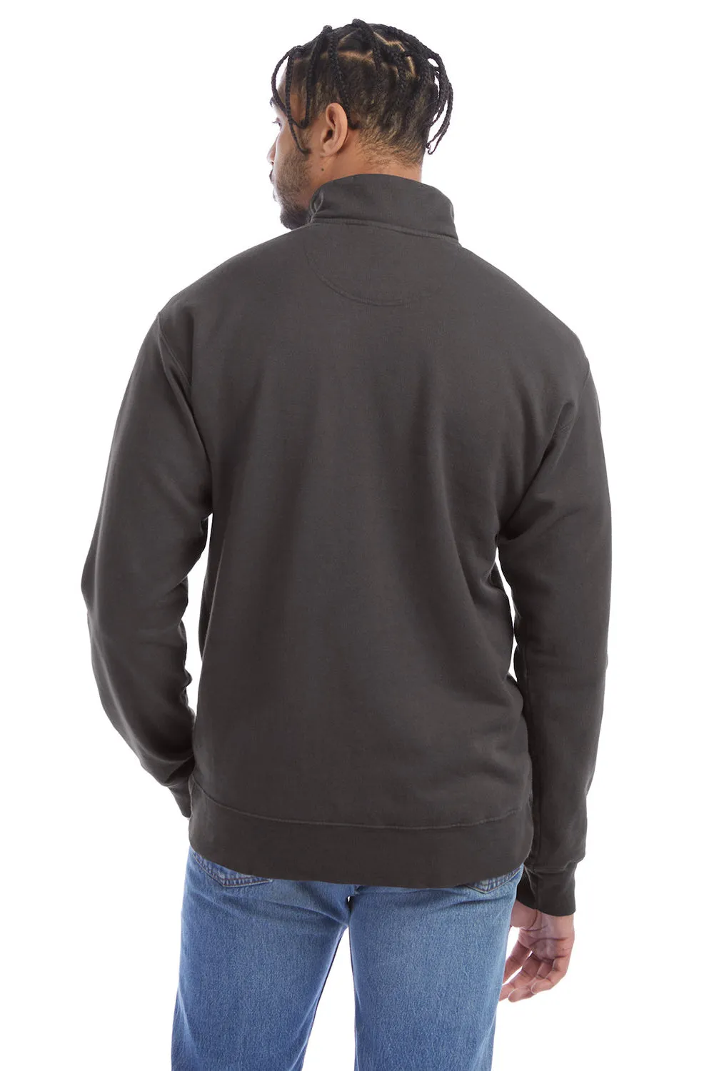 ComfortWash By Hanes Mens 1/4 Zip Sweatshirt - Railroad Grey