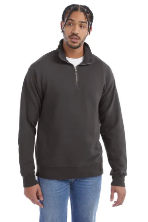 ComfortWash By Hanes Mens 1/4 Zip Sweatshirt - Railroad Grey