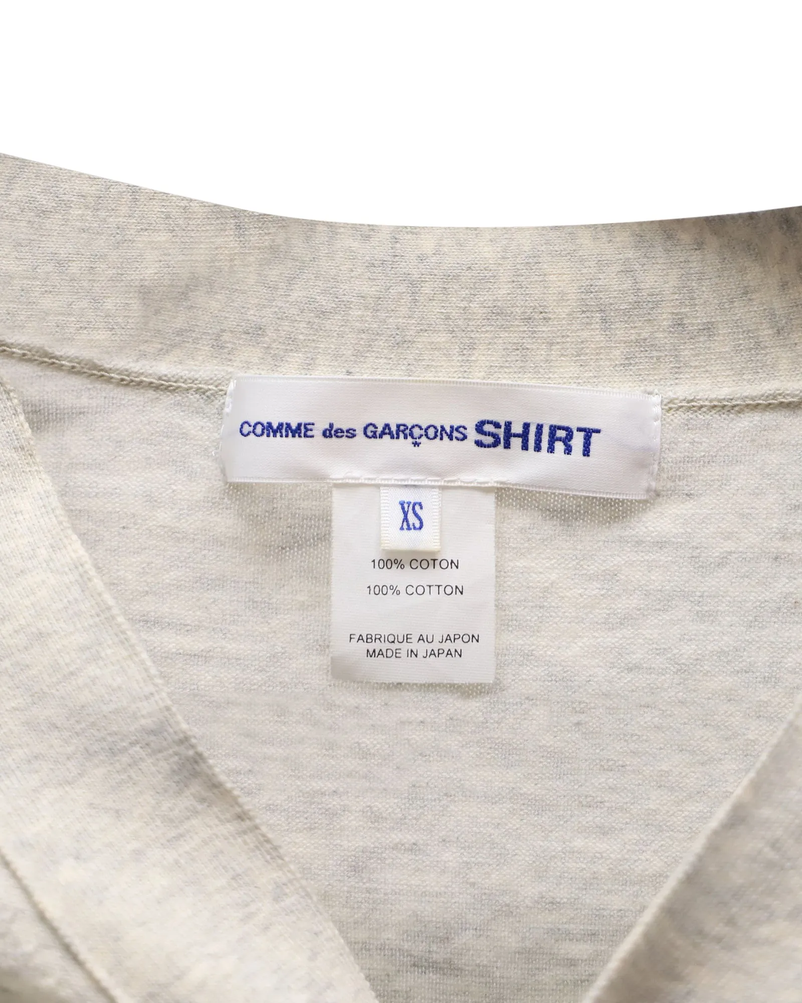 Comme des Garçons Button Front Cardigan in Grey Cotton