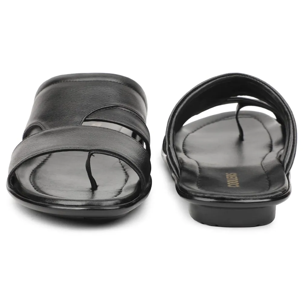 Coolers Black Casual Slipper For Men COOL99-704 By Liberty