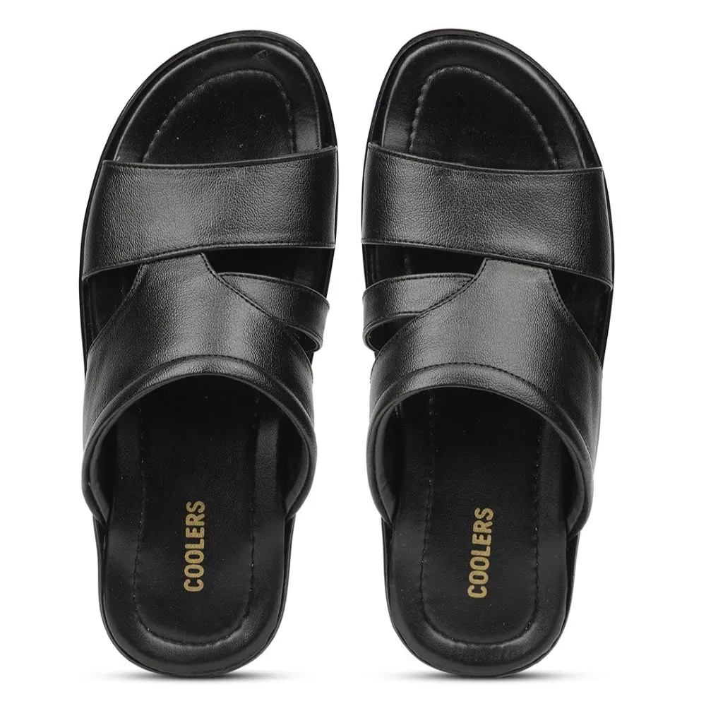 Coolers Black Casual Slipper For Men COOL99-704 By Liberty