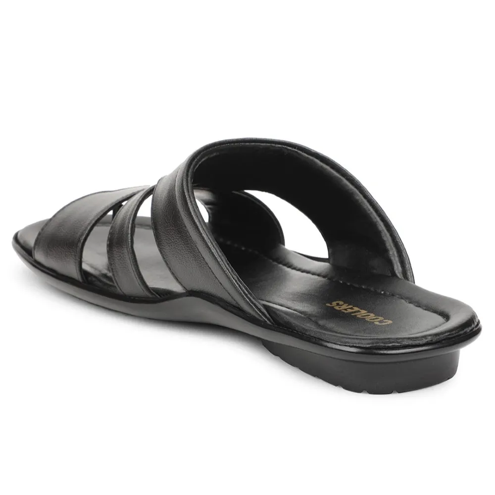 Coolers Black Casual Slipper For Men COOL99-704 By Liberty