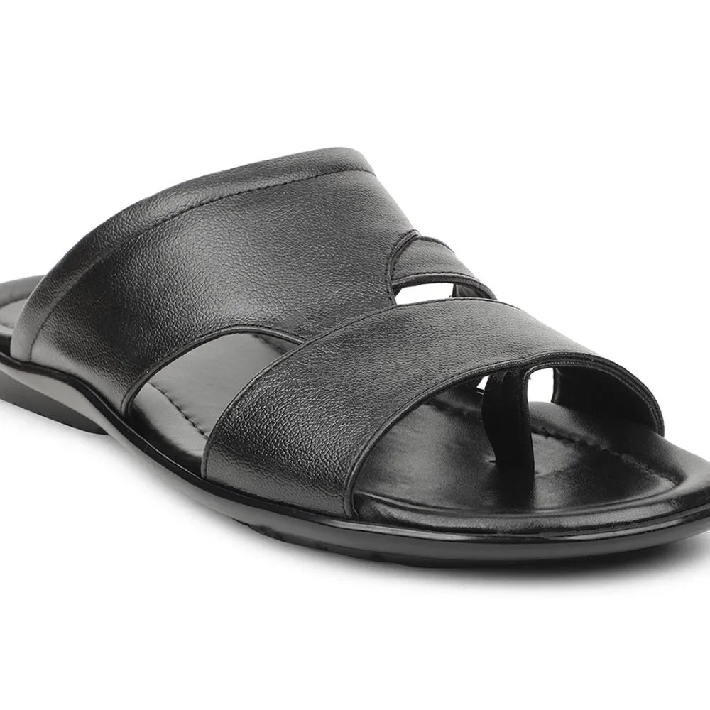 Coolers Black Casual Slipper For Men COOL99-704 By Liberty
