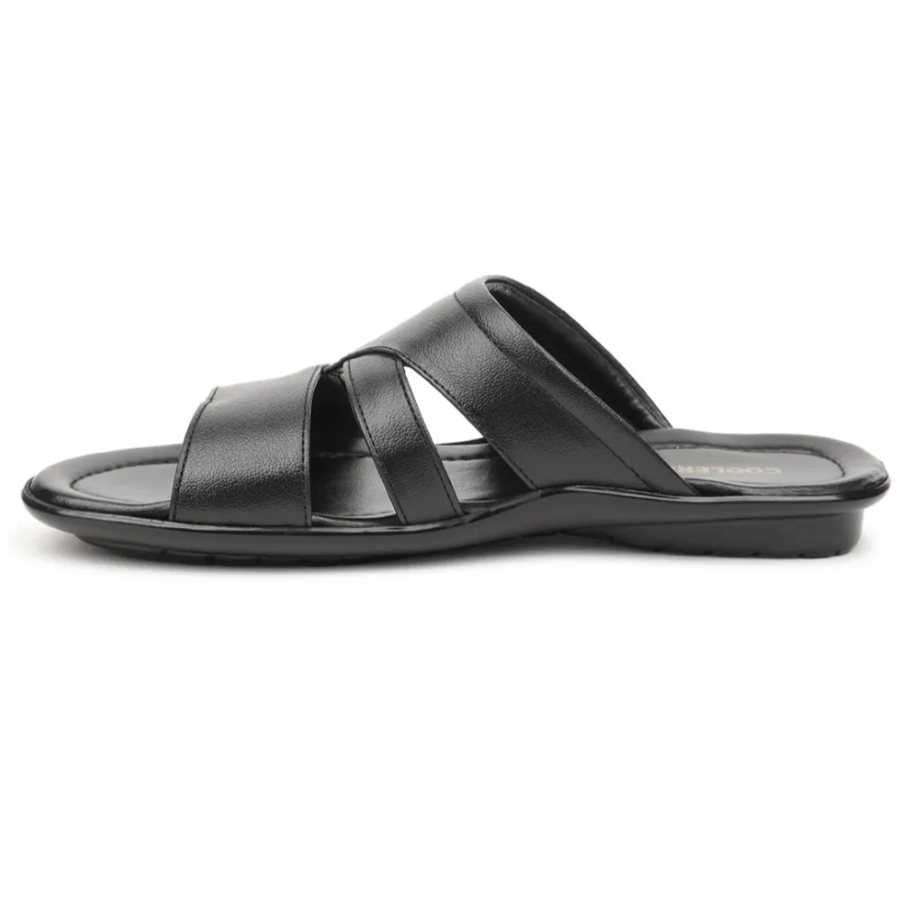 Coolers Black Casual Slipper For Men COOL99-704 By Liberty
