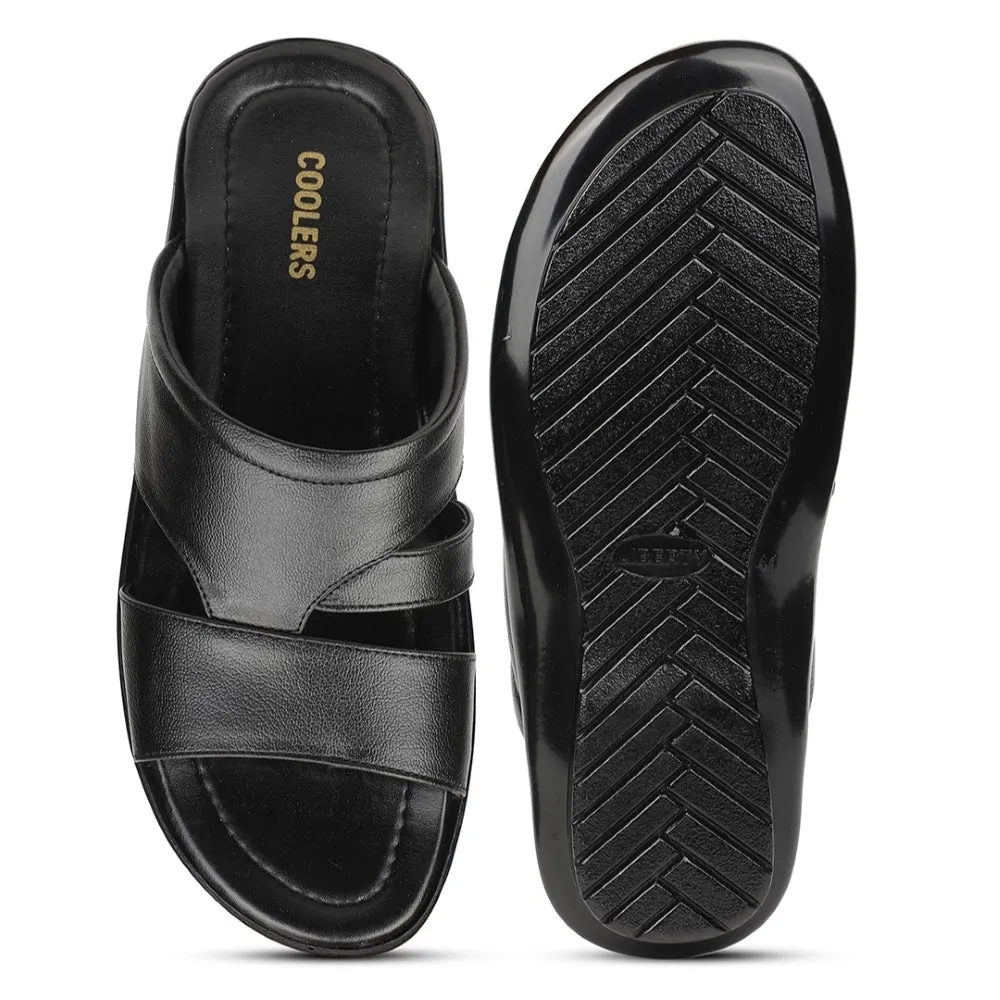 Coolers Black Casual Slipper For Men COOL99-704 By Liberty