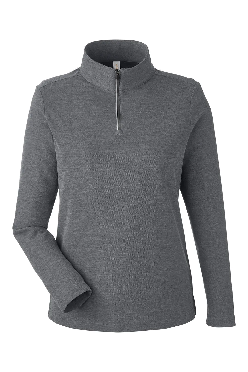 Core 365 Womens Fusion ChromaSoft Performance Moisture Wicking Pique 1/4 Zip Sweatshirt - Heather Carbon Grey