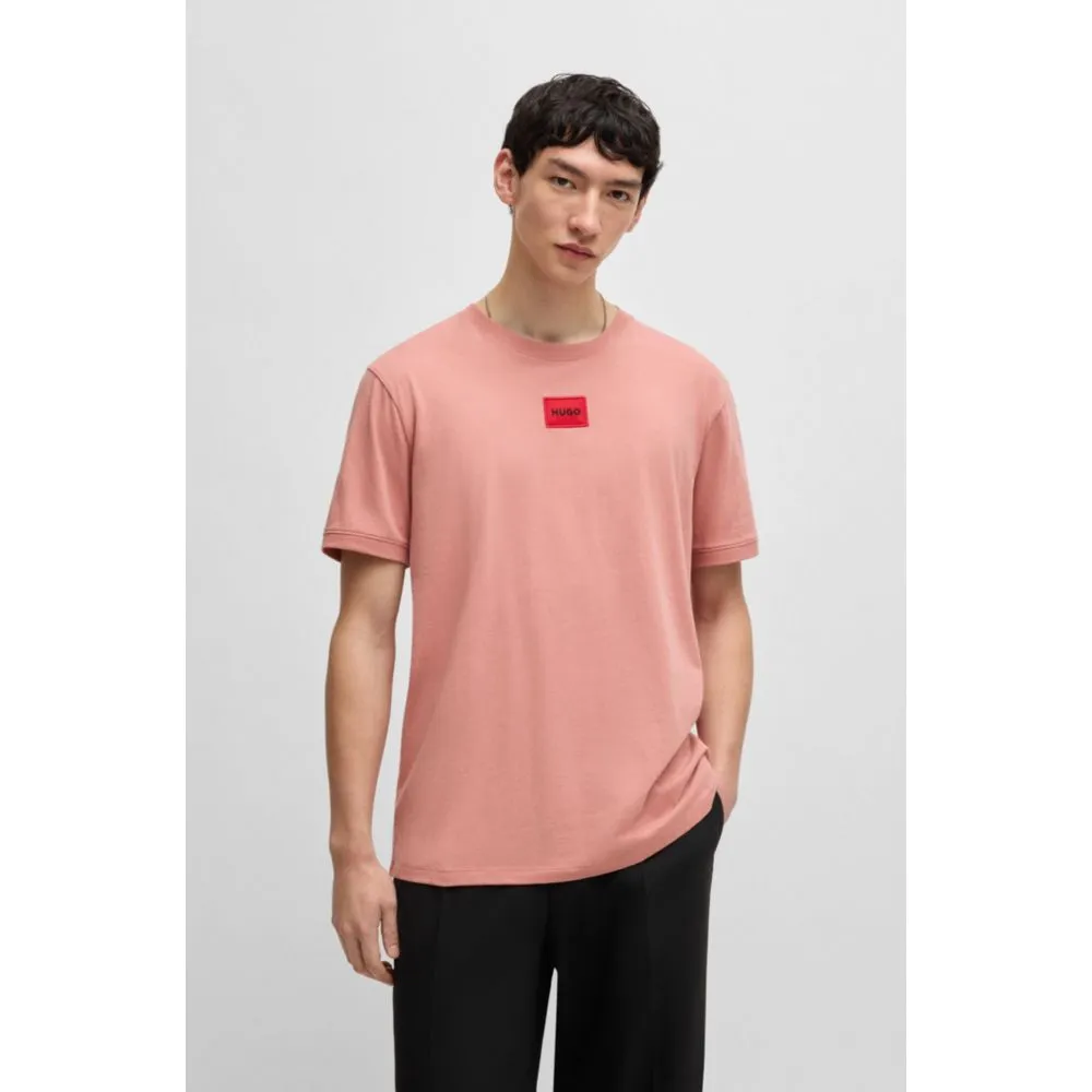 Cotton-jersey T-shirt with logo label