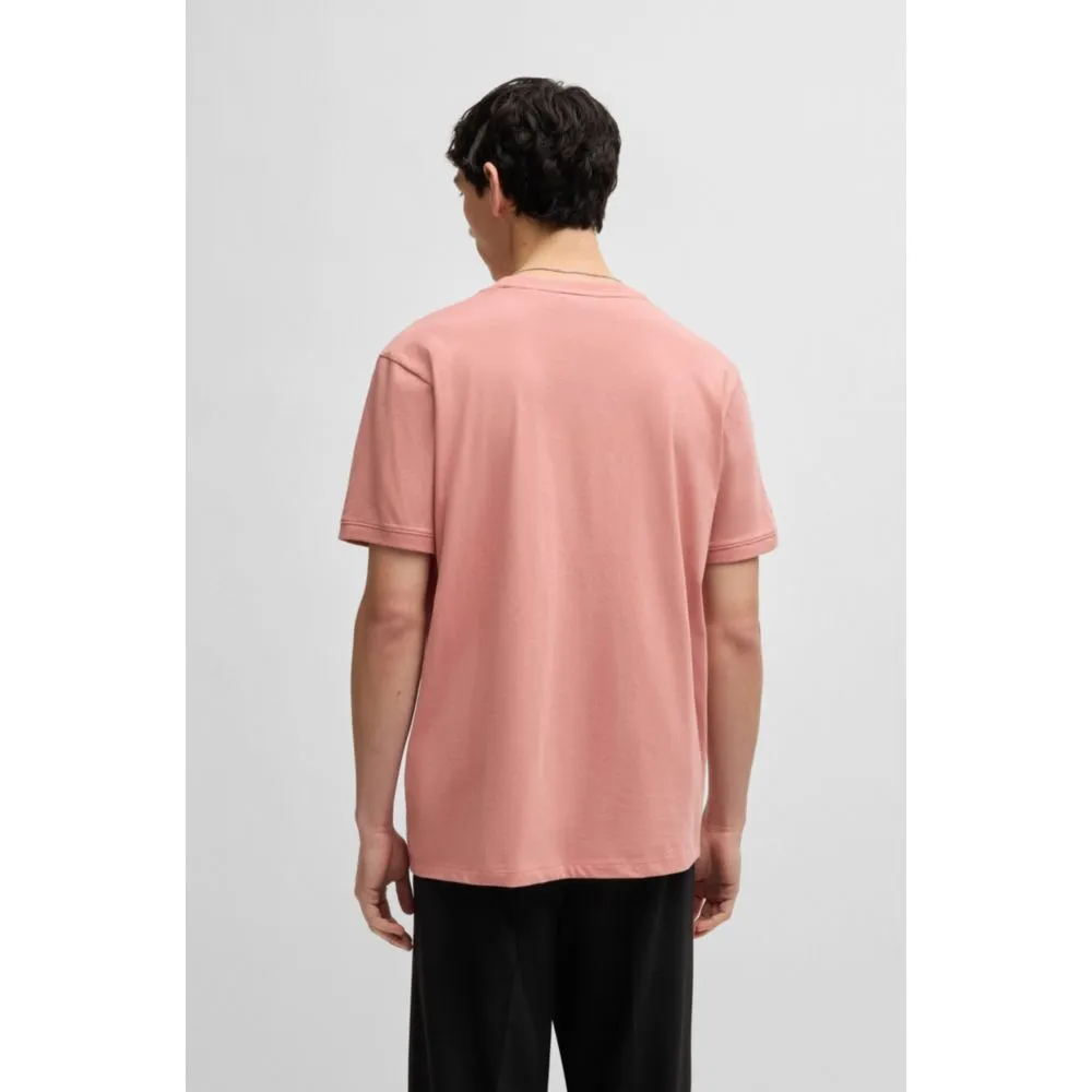 Cotton-jersey T-shirt with logo label