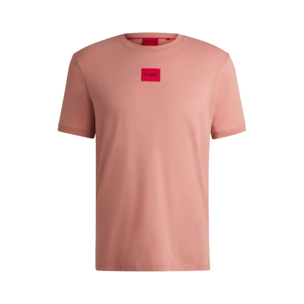 Cotton-jersey T-shirt with logo label